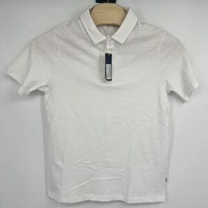 NWT $118 Shore Men's‎ Short Sleeve Slub White Polo Shirt SM1025PT Size Large